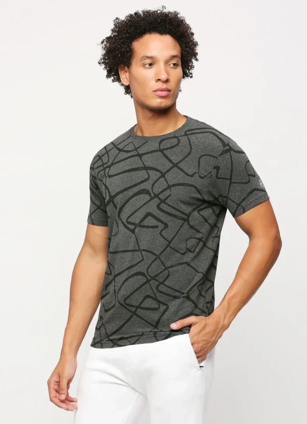 8905875059509_4 PEPE JEANS Grey Print Casual Short Sleeves Round Neck Men Slim Fit T-Shirt - Image 1