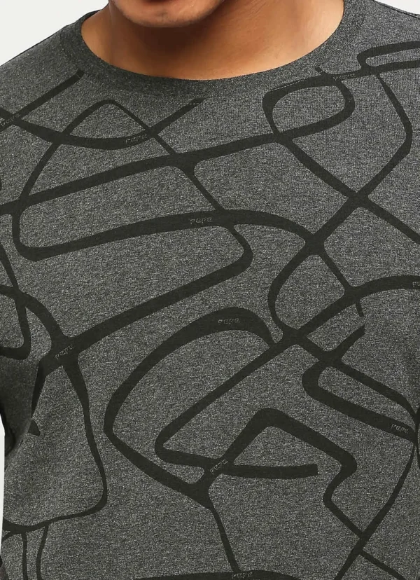 8905875059509_5 PEPE JEANS Grey Print Casual Short Sleeves Round Neck Men Slim Fit T-Shirt - Image 2