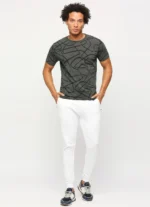 PEPE JEANS Grey Print Casual Short Sleeves Round Neck Men Slim Fit T-Shirt - Image 3