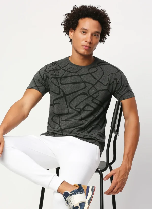 8905875059509_7 PEPE JEANS Grey Print Casual Short Sleeves Round Neck Men Slim Fit T-Shirt - Image 4