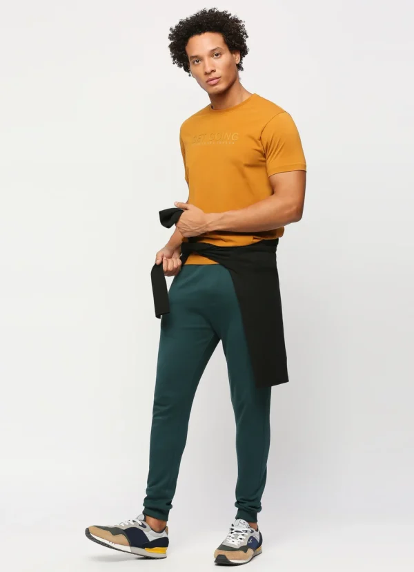 PEPE JEANS MUSTARD CREW NECK SHORT SLEEVE TYPOGRAPHY PRINTED SLIM FIT T-SHIRT - Image 7