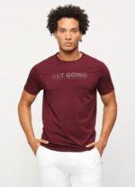 PEPE JEANS BURGUNDY CREW NECK SHORT SLEEVE T-SHIRT - Image 7