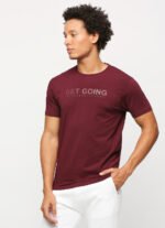 PEPE JEANS BURGUNDY CREW NECK SHORT SLEEVE T-SHIRT - Image 4