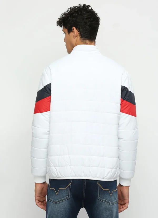 PEPE JEANS WHITE PRINTED KAMACHI FIT PUFFER JACKET - Image 7