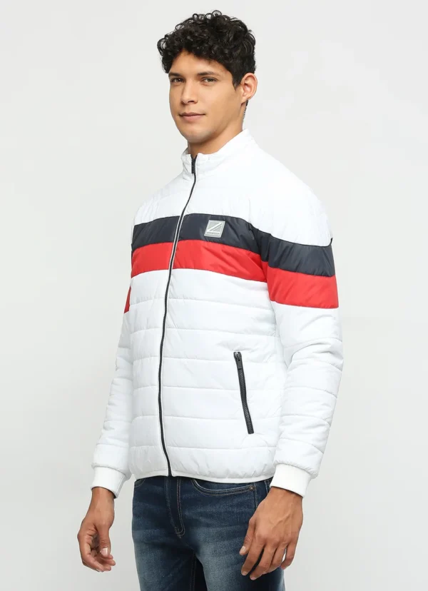 PEPE JEANS WHITE PRINTED KAMACHI FIT PUFFER JACKET - Image 2