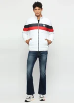 PEPE JEANS WHITE PRINTED KAMACHI FIT PUFFER JACKET - Image 4
