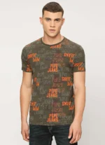 PEPE JEANS OLIVE LETTER PRINT SHORT SLEEVE T-SHIRT