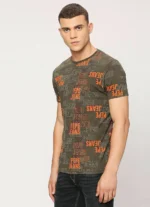 PEPE JEANS OLIVE LETTER PRINT SHORT SLEEVE T-SHIRT - Image 3