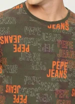 PEPE JEANS OLIVE LETTER PRINT SHORT SLEEVE T-SHIRT - Image 4