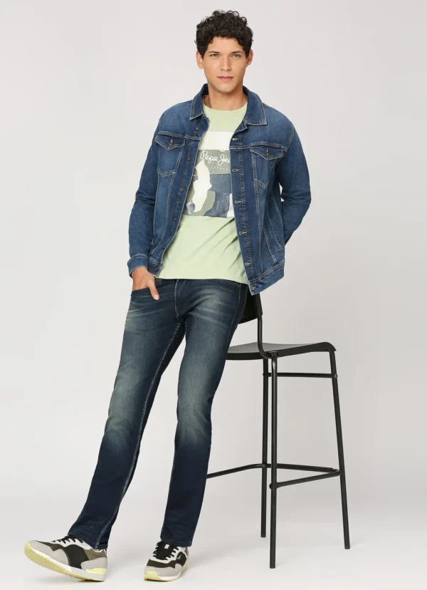 8905875063889_7 PEPE JEANS GREEN CREW NECK SHORT SLEEVE T-SHIRT - Image 7