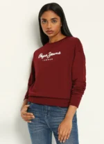 Burgundy Burgundy Printed Long Sleeve Sweatshirt