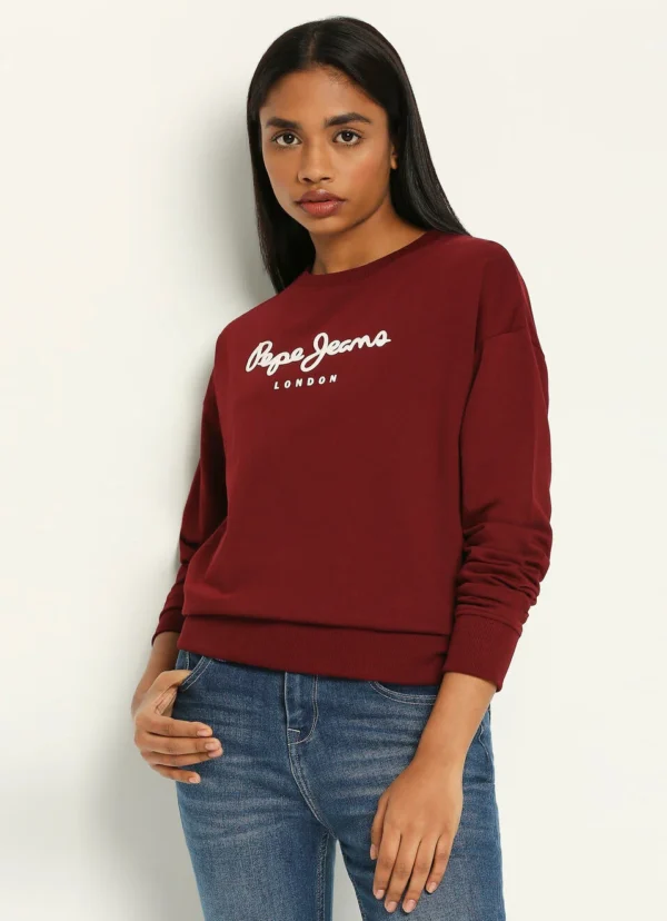 Burgundy Burgundy Printed Long Sleeve Sweatshirt - Image 1