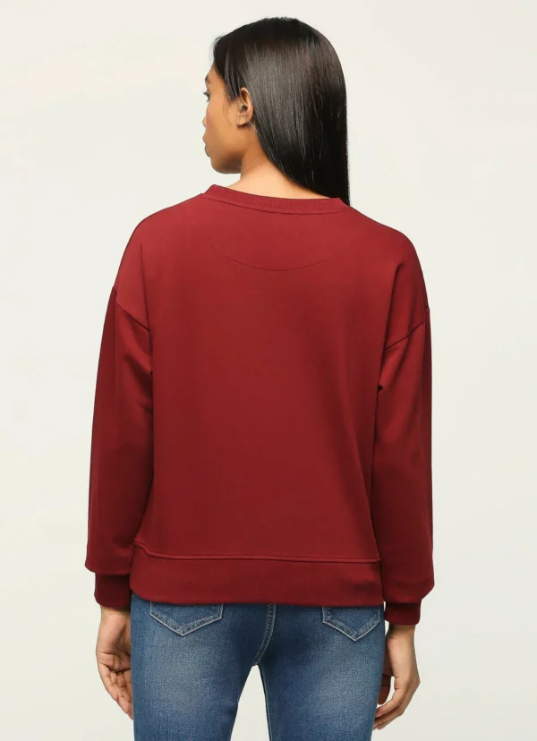Burgundy Burgundy Printed Long Sleeve Sweatshirt - Image 8