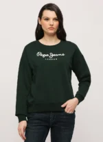 Pepe Jeans Women's Brooke Branding Graphic Green Sweatshirt - Image 3