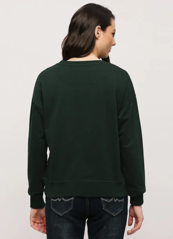 Pepe Jeans Women's Brooke Branding Graphic Green Sweatshirt - Image 4