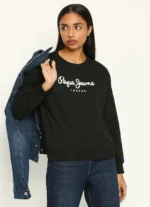 Pepe Jeans Women's Brooke Branding Graphic Sweatshirt Black