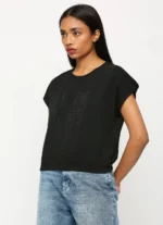 Black Round Neck Short Sleeve T-Shirt - Image 2