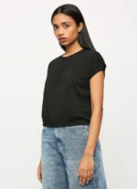 Black Round Neck Short Sleeve T-Shirt - Image 4