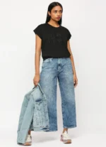 Black Round Neck Short Sleeve T-Shirt - Image 6