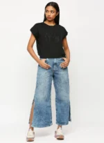 Black Round Neck Short Sleeve T-Shirt - Image 7