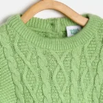 MINI KLUB Baby Girls Round Neck Green Sweater - Image 2