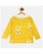 MINI KLUB Baby Girls Yellow Cotton Dress Sweater - Image 2