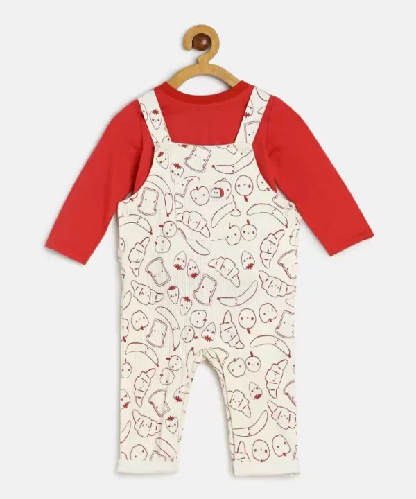 8907095964731_1 MINI KLUB Multi-coloured Print Casual Boys Regular Fit Dungaree Set - Image 1