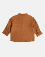 MINI KLUB Brown Print Casual Full Sleeves Regular Collar Boys Regular Fit Shirt - Image 2