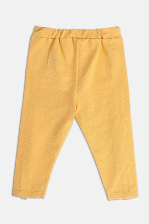 MINI KLUB Yellow Solid Full Length Casual Girls Regular Fit Jeggings - Image 2