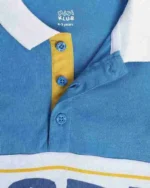MINI KLUB Boys Typographic Print Polo T-Shirt Blue - Image 3