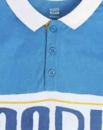 MINI KLUB Boys Typographic Print Polo T-Shirt Blue - Image 4