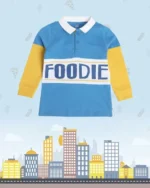 MINI KLUB Boys Typographic Print Polo T-Shirt Blue