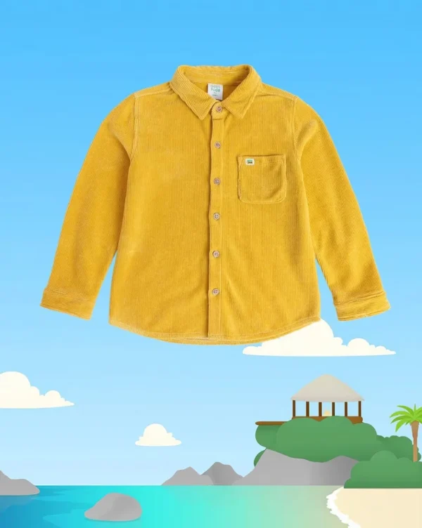 MINI KLUB Boys Corduroy Shirt with Patch Pocket - Image 1