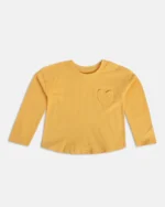 MINI KLBU Kids Yellow Printed Full Sleeves Top For Girls