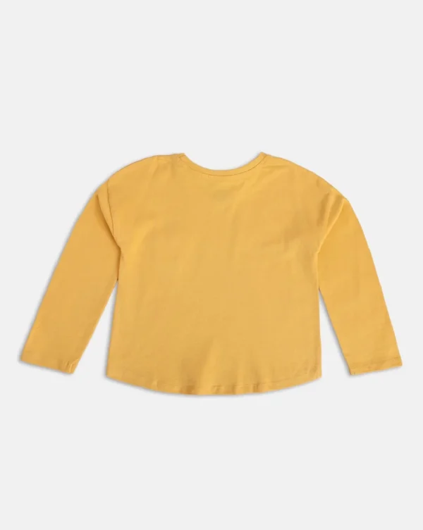 MINI KLBU Kids Yellow Printed Full Sleeves Top For Girls - Image 2
