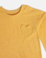 MINI KLBU Kids Yellow Printed Full Sleeves Top For Girls - Image 3