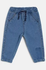 MINI KLUB Medium Blue Solid Full Length Casual Boys Regular Fit Pants