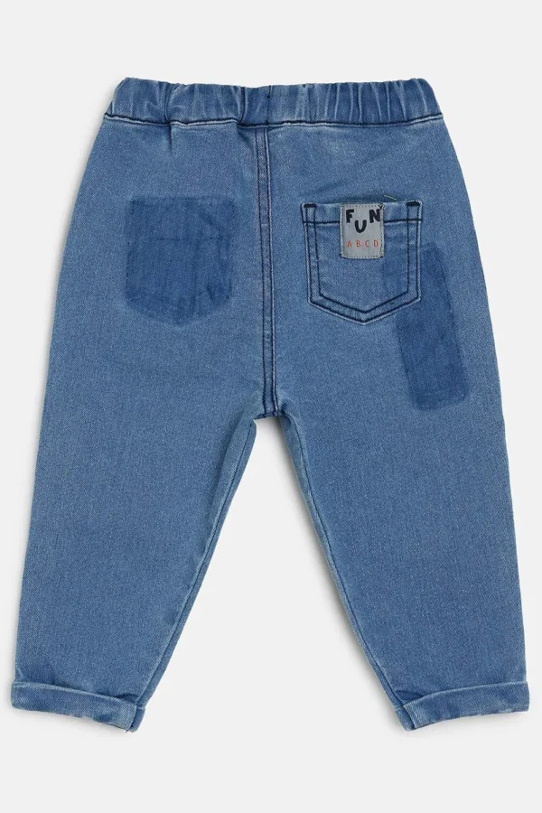 MINI KLUB Medium Blue Solid Full Length Casual Boys Regular Fit Pants - Image 2