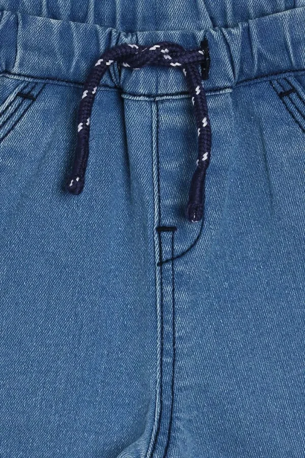 MINI KLUB Medium Blue Solid Full Length Casual Boys Regular Fit Pants - Image 3