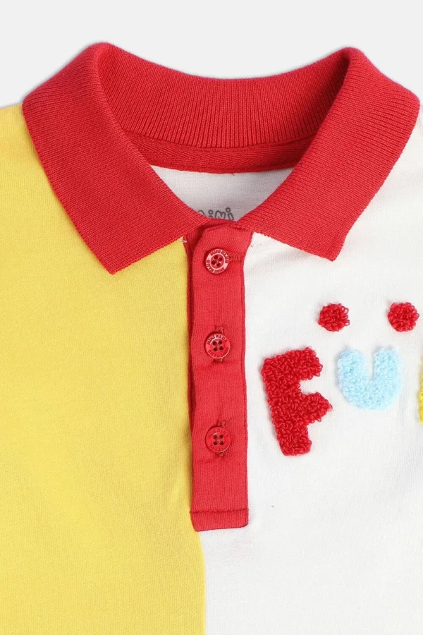 MINI KLUB Printed Casual Full Sleeves Polo Neck Boys Regular Fit T-Shirt - Image 3