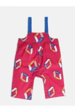 MINI KLUB Multi-Colored Print Casual Girls Regular Fit Dungaree Set - Image 4