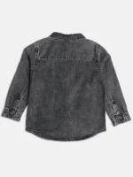 MINI KLUB Kids Grey Solid Full Sleeves Shirt - Image 3