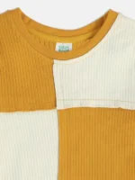 MINI KLUB New Born Baby Girl Yellow  Color Block Top - Image 3