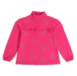 MINI KLBU Kids Pink Printed Full Sleeves Top For Girls