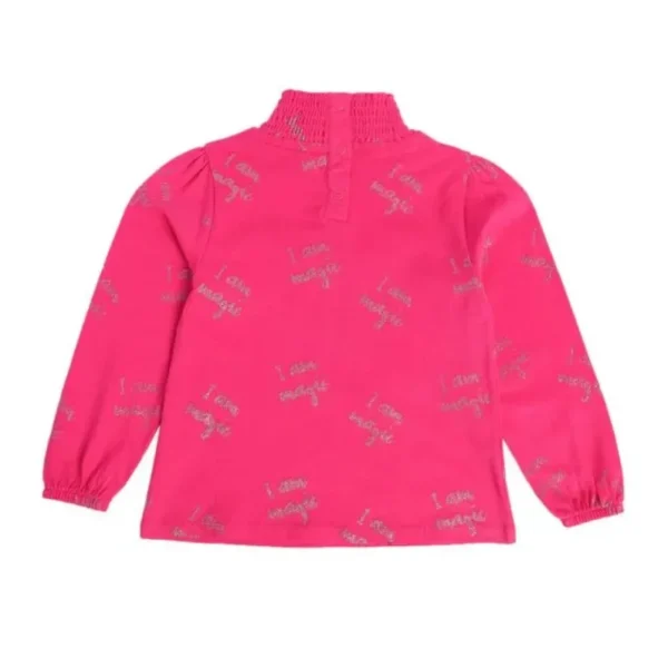 MINI KLBU Kids Pink Printed Full Sleeves Top For Girls - Image 2