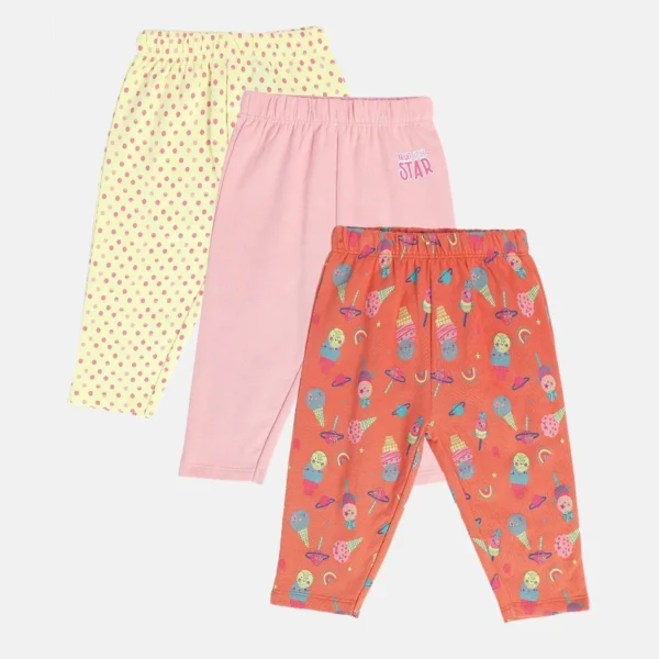 8907095974983_1 MINI KLUB Girls Multi Color Legging (PACK OF 3) - Image 1