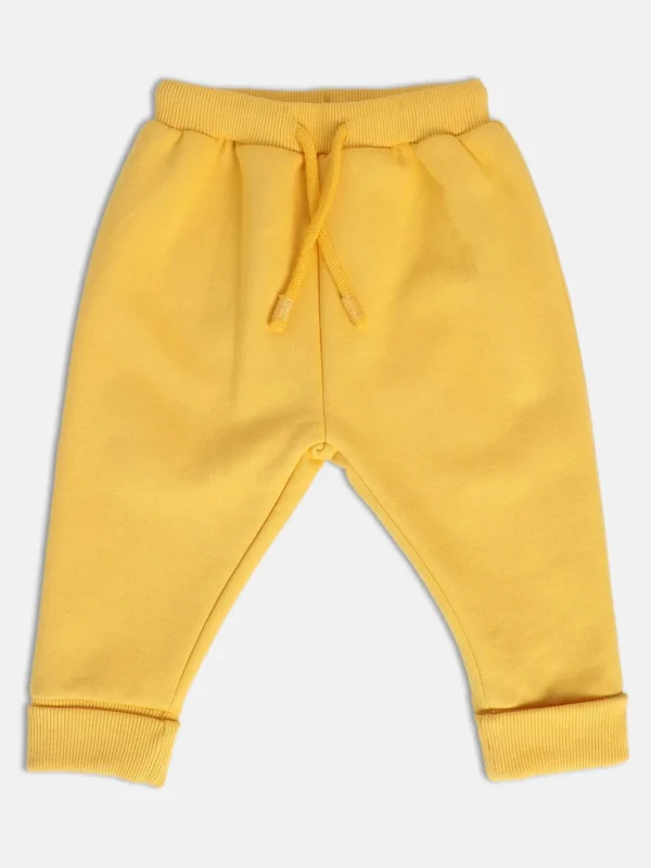 8907095977489_1 MINI KLUB - Yellow Cotton Blend Track Pant For Baby Boy & Girls - Image 1