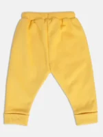 MINI KLUB - Yellow Cotton Blend Track Pant For Baby Boy & Girls - Image 2