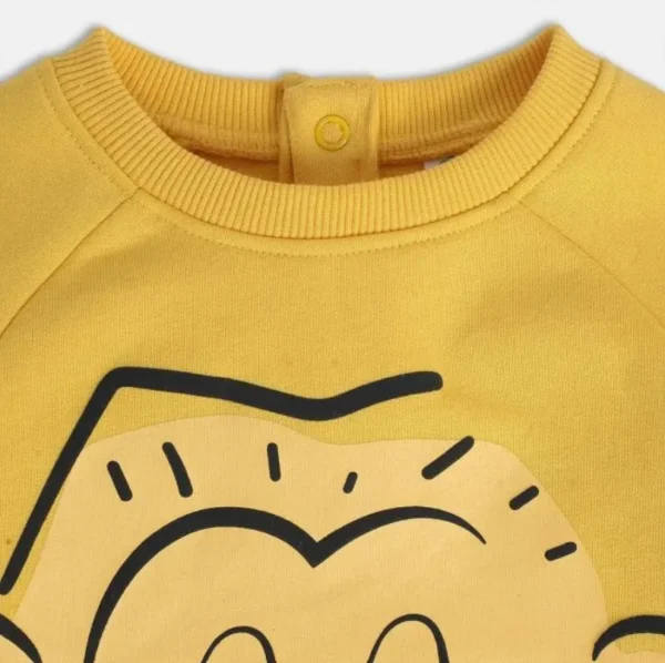 MINI KLUB Baby Girls Yellow Cotton Dress Sweater - Image 3