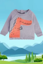 MINI KLUB Lilac Print Grey Sweatshirt Dress Sweater